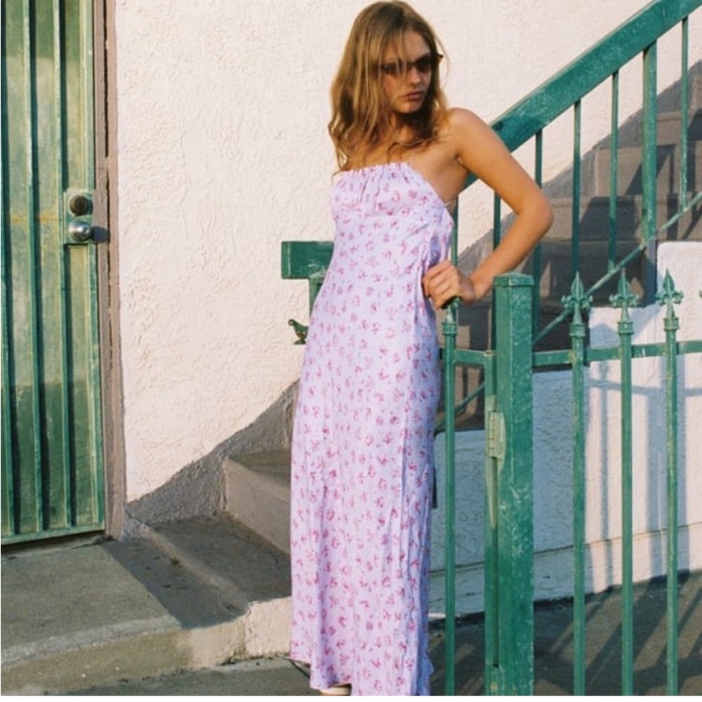 Zara Floral Satin Slip Dress